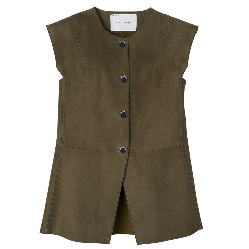 Longchamp Sleeveless jacket Kaki | LC-ODNX8606