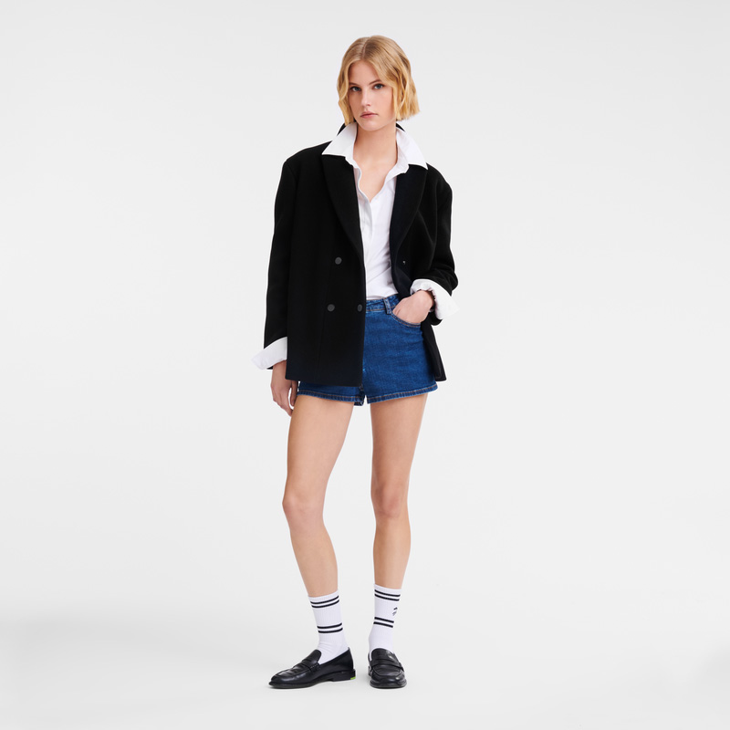 Longchamp Straight peacoat Negras | LC-YMWK9754