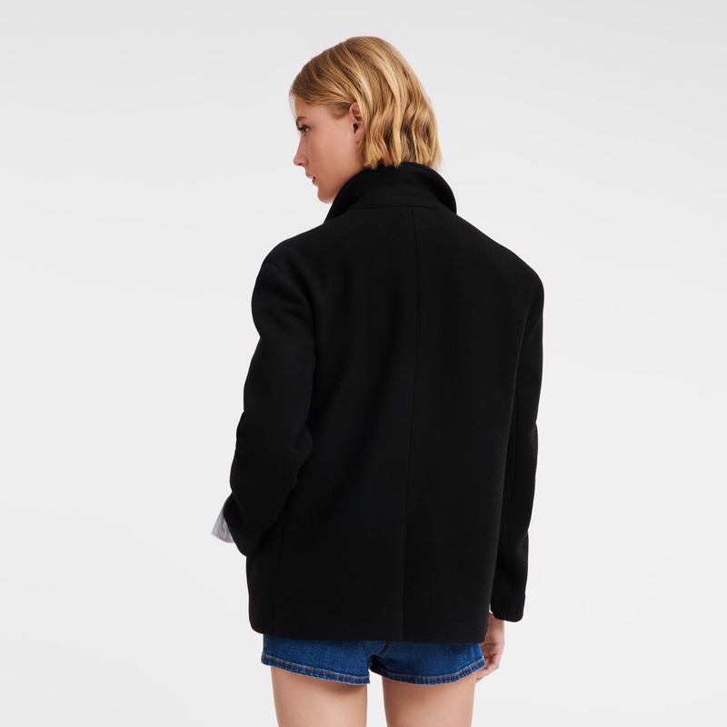 Longchamp Straight peacoat Negras | LC-YMWK9754