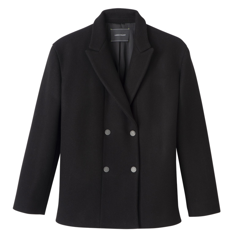 Longchamp Straight peacoat Negras | LC-YMWK9754
