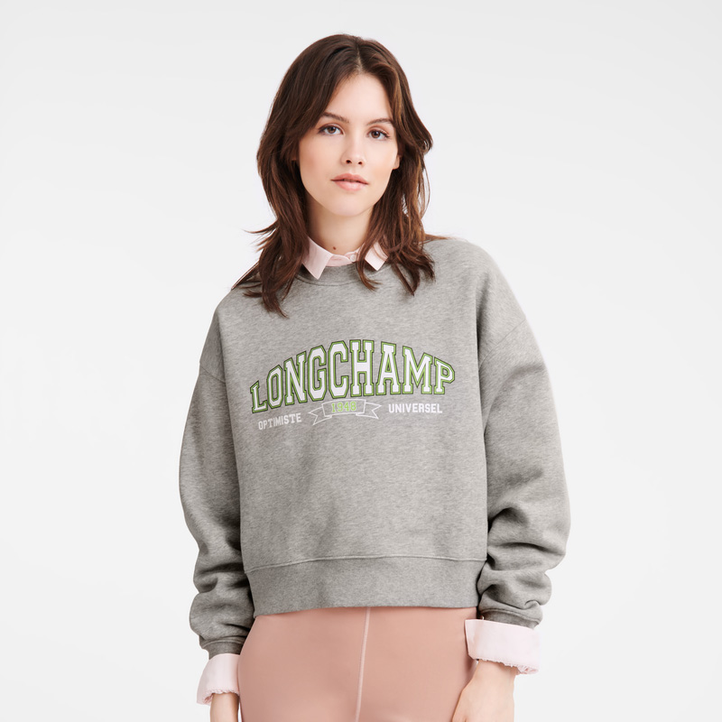 Longchamp Sweatshirt Gris | LC-FFZO7331