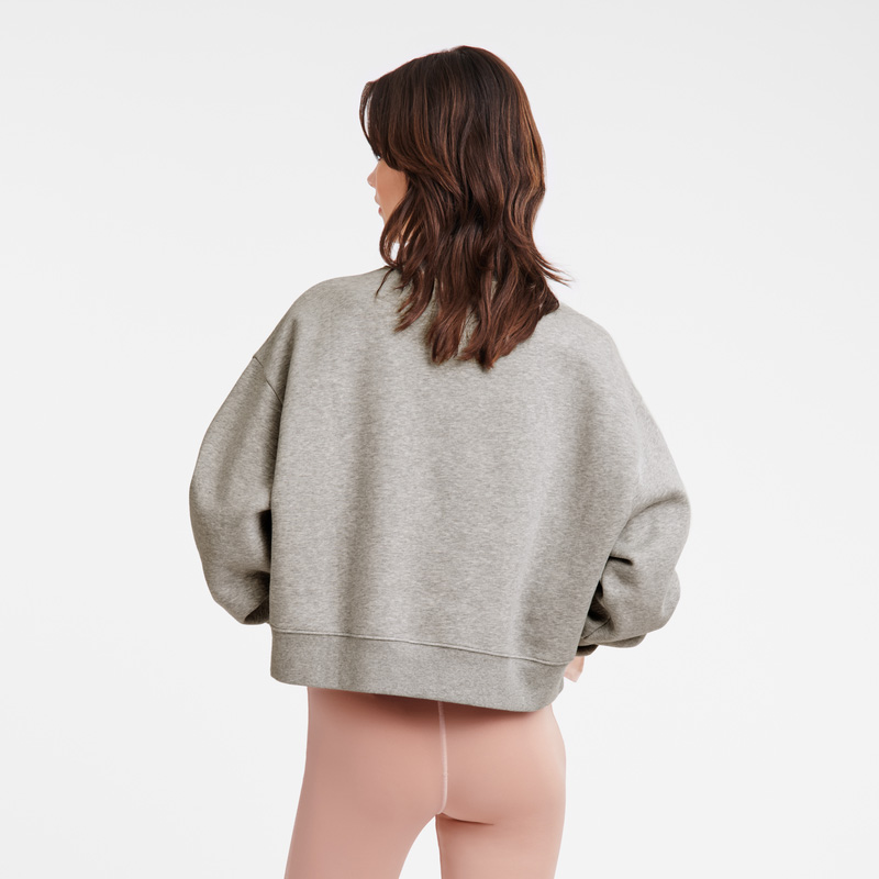 Longchamp Sweatshirt Gris | LC-FFZO7331