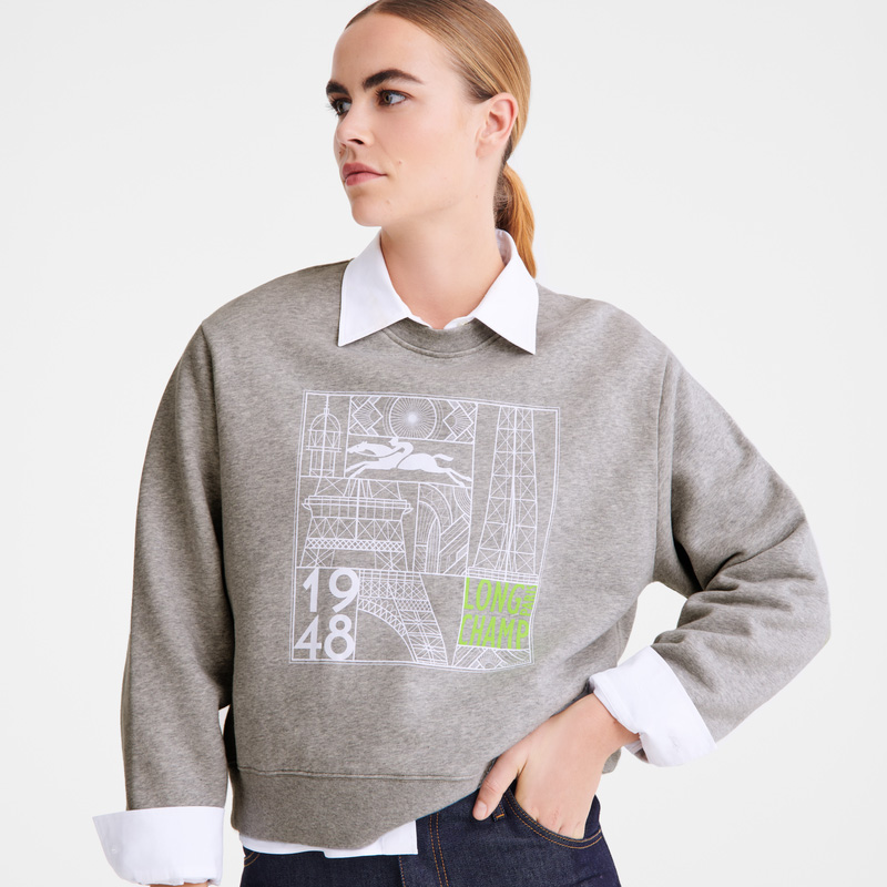 Longchamp Sweatshirt Gris | LC-KIPU6021