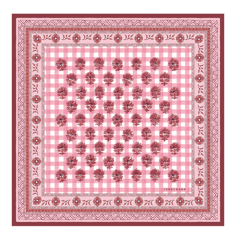 Longchamp The Bucolic Escapade Silk scarf 50 Blush | LC-KTIC1828