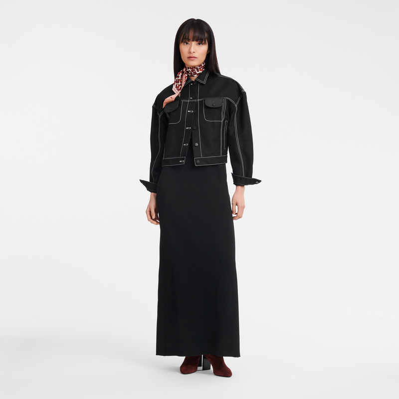 Longchamp Topstitching short jacket Negras | LC-VPYH9494