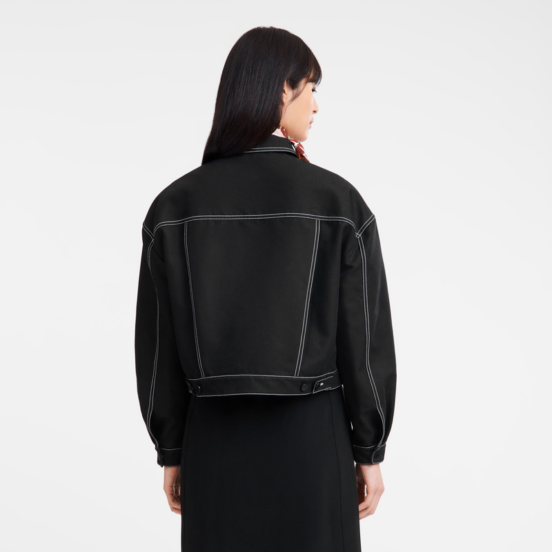 Longchamp Topstitching short jacket Negras | LC-VPYH9494