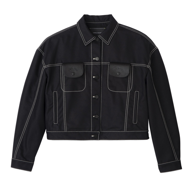 Longchamp Topstitching short jacket Negras | LC-VPYH9494