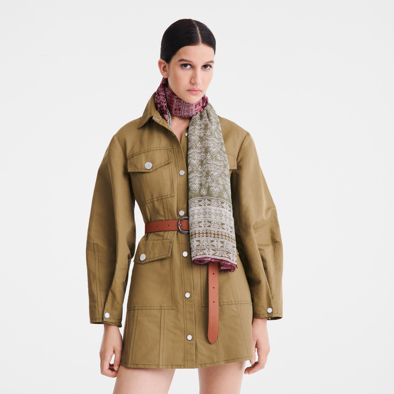 Longchamp Tree of Life Stole Eggplant | LC-ZAUP1596