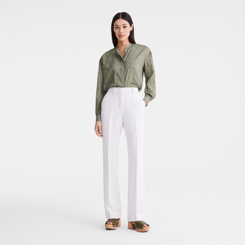 Longchamp Trousers Ecru | LC-QDGR2763