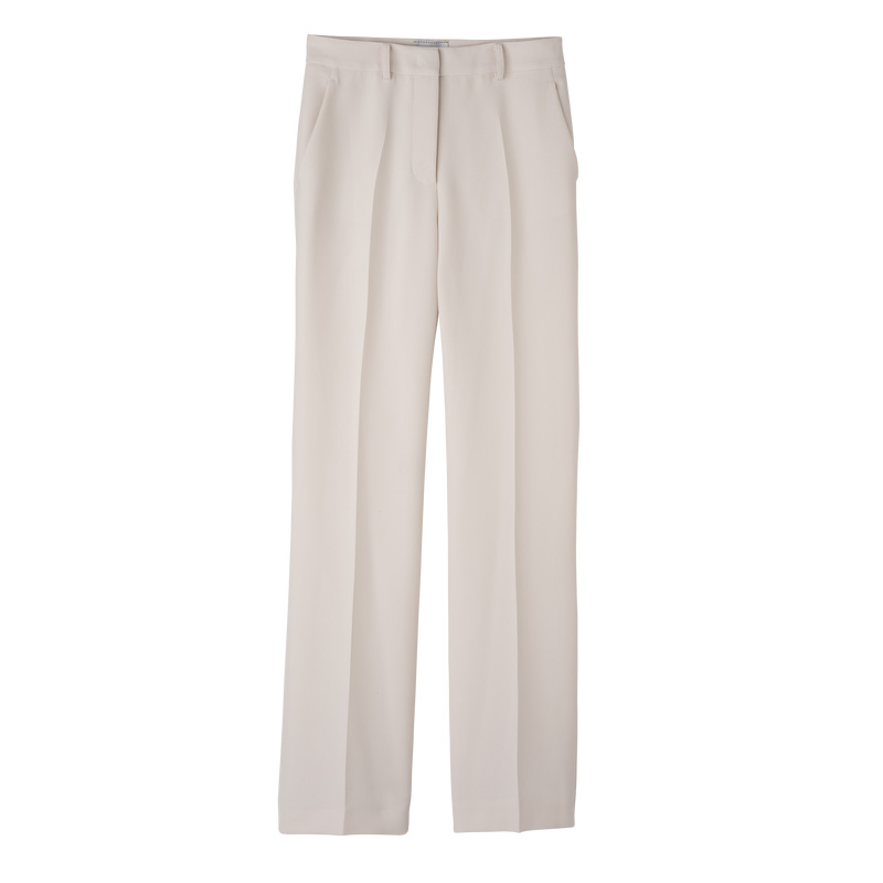 Longchamp Trousers Ecru | LC-QDGR2763