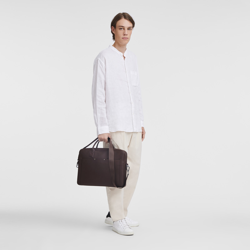 Longchamp sur Seine M Briefcase Mocha | LC-WQAZ6204